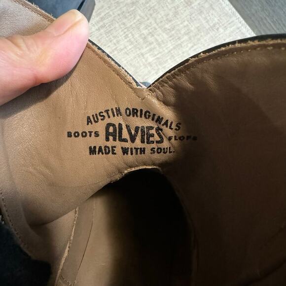 Alvies THE RAINEY Leather Boots Gray Women’s Size 8B Western Rodeo Cowgirl - Picture 15 of 16